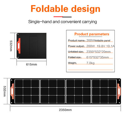 Panneau solaire portable monocristallin Modules solaires de 200 W pour le camping en plein air