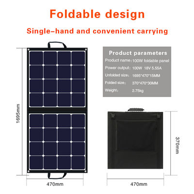 Module solaire portable extérieur 24V 100w Panneau solaire pliable pour les voyages
