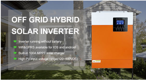 Accueil hors réseau Panneaux solaires polycristallins avec inverseurs 5,5 kW avec orange