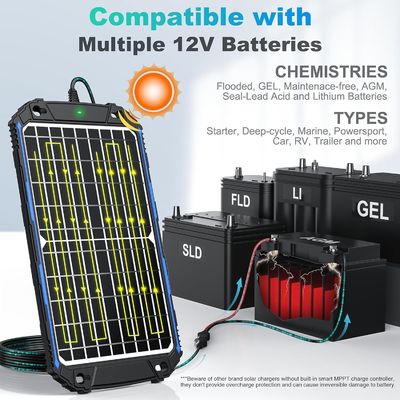 12W 12V Chargeur à décharge de panneau solaire Mainteneur de batterie solaire