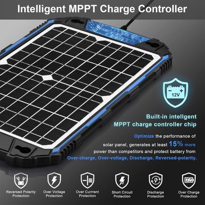 12W 12V Chargeur à décharge de panneau solaire Mainteneur de batterie solaire