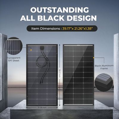 Module monocristallin à panneau solaire rigide de 100 watts 12 volts 9BB