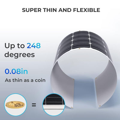RV marine mince 100w cellule de panneau solaire flexible IP68 imperméable à l'eau