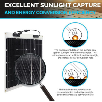 Panneau solaire monocristallin flexible semi-flexible 12 volts pour camping-car de camping-car 4 roues
