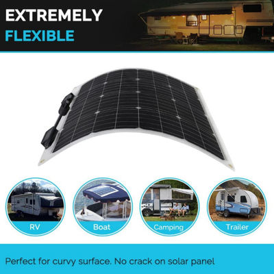 Panneau solaire monocristallin flexible semi-flexible 12 volts pour camping-car de camping-car 4 roues