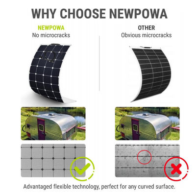 Modules de panneaux solaires monocristallins semi-flexibles de 100 W et 12 Volt