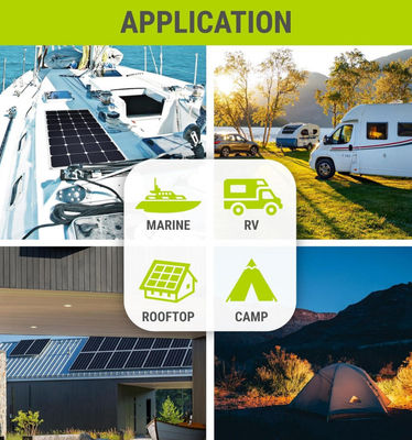 Modules de panneaux solaires monocristallins semi-flexibles de 100 W et 12 Volt