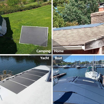 Panneaux solaires souples légers ETFE noir PERC monocristallin pour véhicule de camping