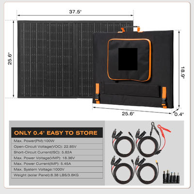 100W hors réseau chargeur solaire pliable Kit de panneau solaire portable pour le camping
