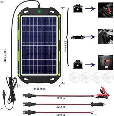 10W 12V chargeur de batterie solaire imperméable à l'eau Maintener pour voiture bateau Marine RV