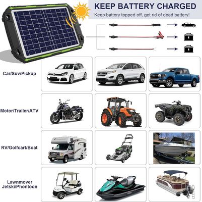 10W 12V chargeur de batterie solaire imperméable à l'eau Maintener pour voiture bateau Marine RV