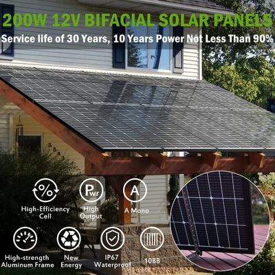 Module de panneaux solaires monocristallins Pv de 200 W 12V 10BB pour la maison de camping-car