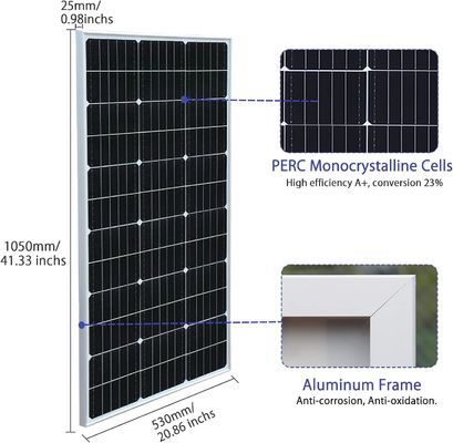 Système de panneau solaire rigide monocristallin de 200 watts 24V
