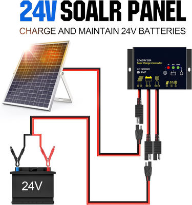 30 watts 24V Kit de panneau solaire chargeur de déchargeur de maintien contrôleur