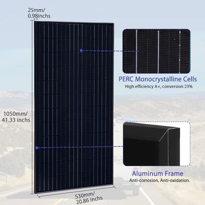 Module photovoltaïque solaire monocristallin de 200 watts, légère