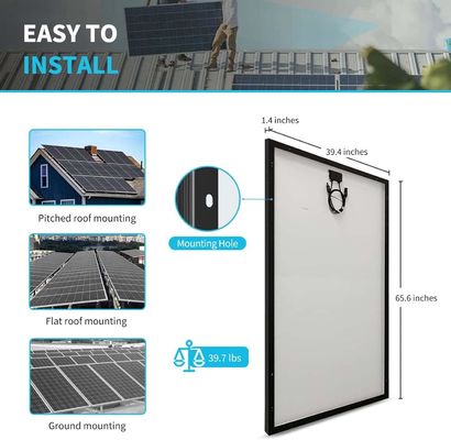 Panneau solaire monocristallin 24V 320W sur le réseau pour remorques de camping-cars