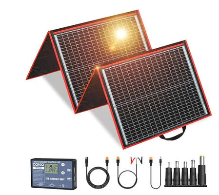 FT160 Système de chargement de cellules solaires flexibles portables 160W 18V avec ABS noir