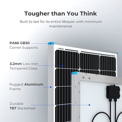 Panneaux solaires photovoltaïques monocristallins pour balcon de 100 watts 12V OEM