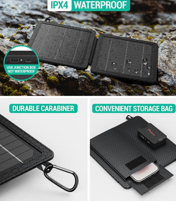 Banque de charge solaire portable de 10 W pour camping 5V 2A étanche IPX4