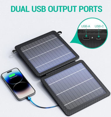 Banque de charge solaire portable de 10 W pour camping 5V 2A étanche IPX4