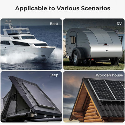 ETFE noir 100 Watt Panneau solaire monocristallin flexible Cellule solaire pour yacht, camping-car, RV, 4 roues