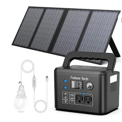 FTB70000 Power Bank avec générateur solaire de 350W, panneau solaire de 60W et kit de lumière LED USB de 10W