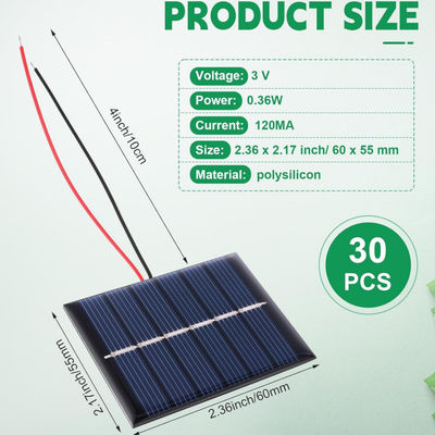 Système de cellules de panneau solaire polycristallin portable flexible 120 MA Pour lampe de poche