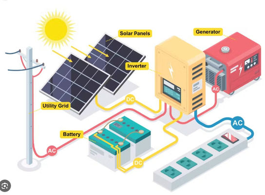 Système de production d'électricité solaire à micro-onduleur FTB1200 PV avec blanc