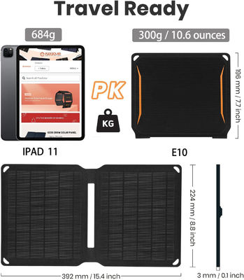 Piles solaires monocristallines portables pour les situations d'urgence Les chargeurs de panneaux solaires ETFE 10W 5V