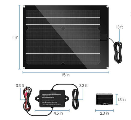 Kit de panneau solaire FTBM15 Contrôleur de charge MPPT intégré imperméable à l'eau avec noir