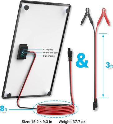 10W 12V Chargeur de batterie solaire magnétique