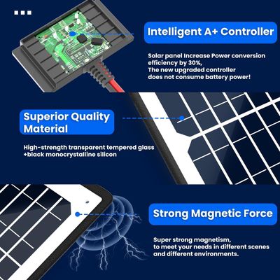 10W 12V Chargeur de batterie solaire magnétique
