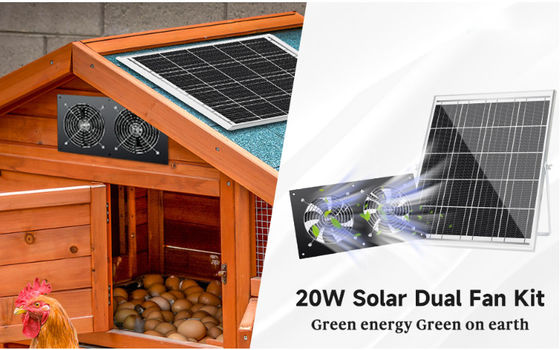 Kit de panneaux solaires extérieurs FTB20 Alimenté par ventilateur d'échappement pour poulailler IP65 étanche