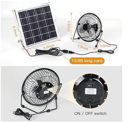 Ventilateur d'échappement de panneau solaire FTB10 6 pouces Ventilateur solaire à haute vitesse 2000 tours par minute 36 dB