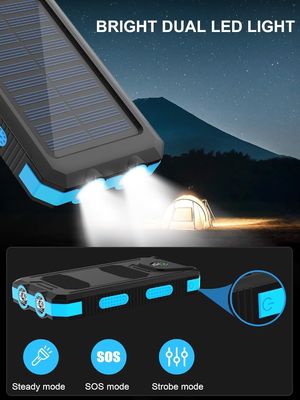 38800mAh Banque d'alimentation solaire USB étanche pour le camping en plein air