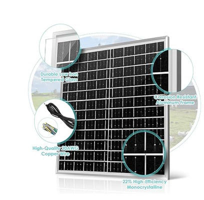Ventilateur sans pinceau blanc monocristallin mini panneau solaire kit 30W 8 &quot;