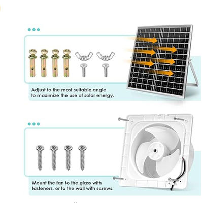 Ventilateur sans pinceau blanc monocristallin mini panneau solaire kit 30W 8 &quot;