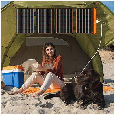 FT60 Panneau solaire pliable 60w Couverture de chargeur étanche IP65 avec noir