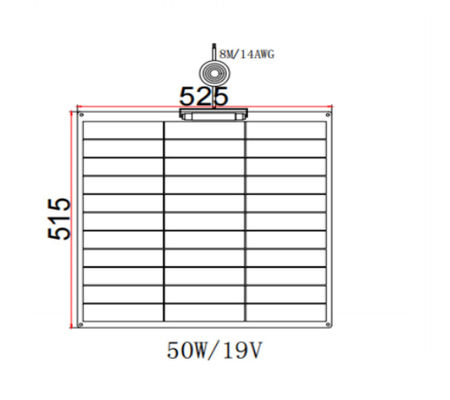 FT50W Panneau solaire flexible 50W 12V monocristallin avec surface en ETFE pour l'extérieur