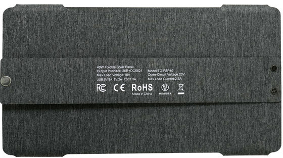 FT40W Panneau solaire pliable 40W Panneau solaire pliable étanche IP65 avec noir